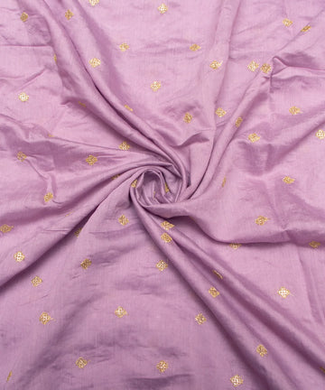 Dusty Pink Embroidery Modal Chanderi Fabric